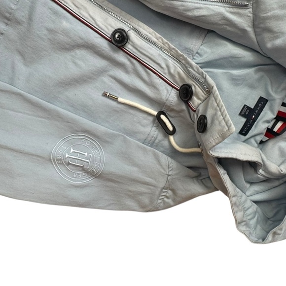 Tommy Hilfiger MidLength Blue Utility Jacket with Hood Small Petite ‘Tye-Dye’ - Picture 10 of 11